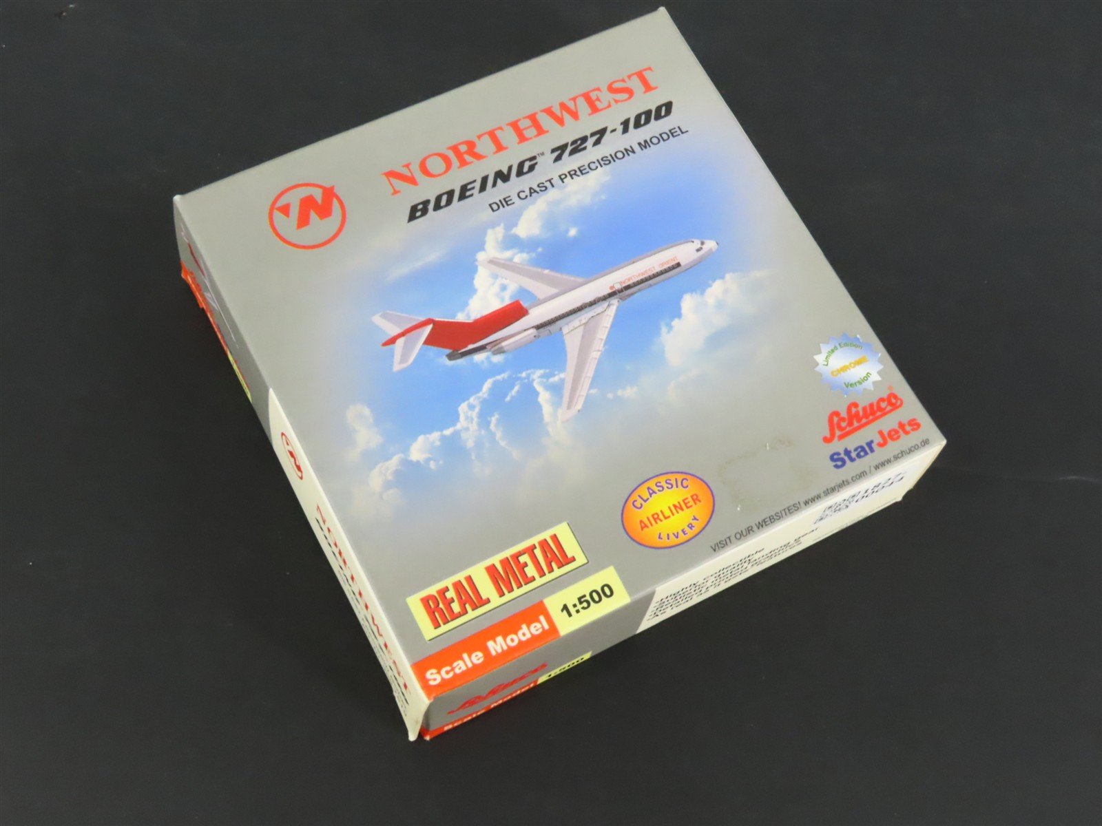 1:500 Schuco StarJets 3557519 Die-Cast NWA Northwest B727-100 Airliner N472US