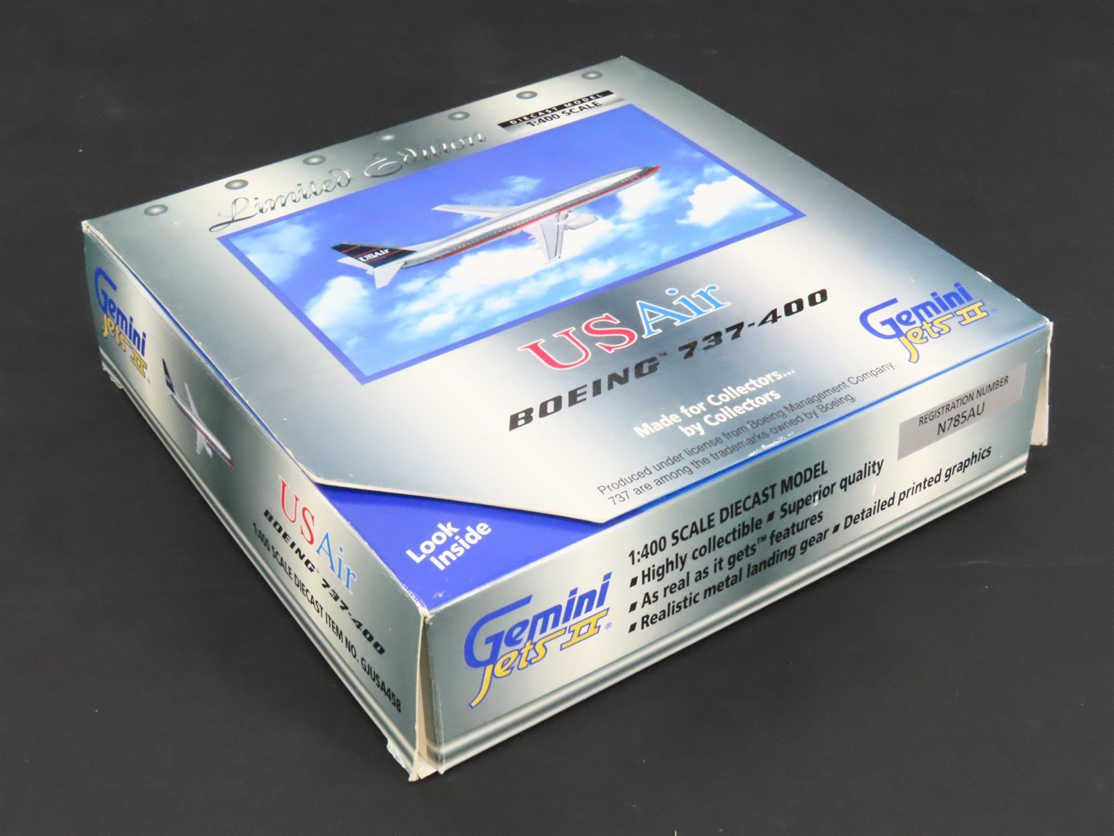 1:400 Scale Gemini Jets II GJUSA458 Die-Cast US Air B737-4B7 Airliner N785AU