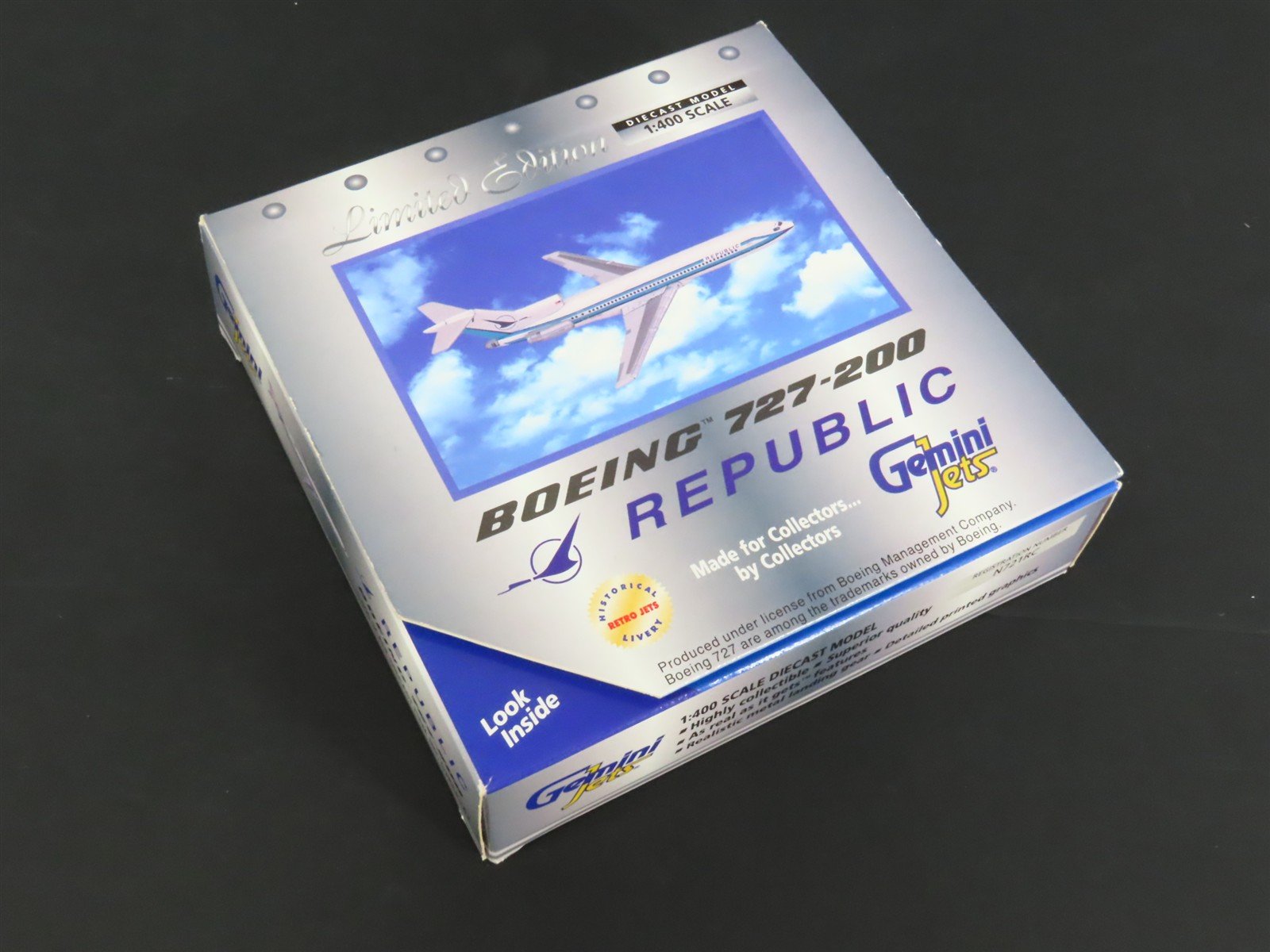 1:400 Scale Gemini Jets GJREP162 Die-Cast Republic B727-257 Airliner N721RC
