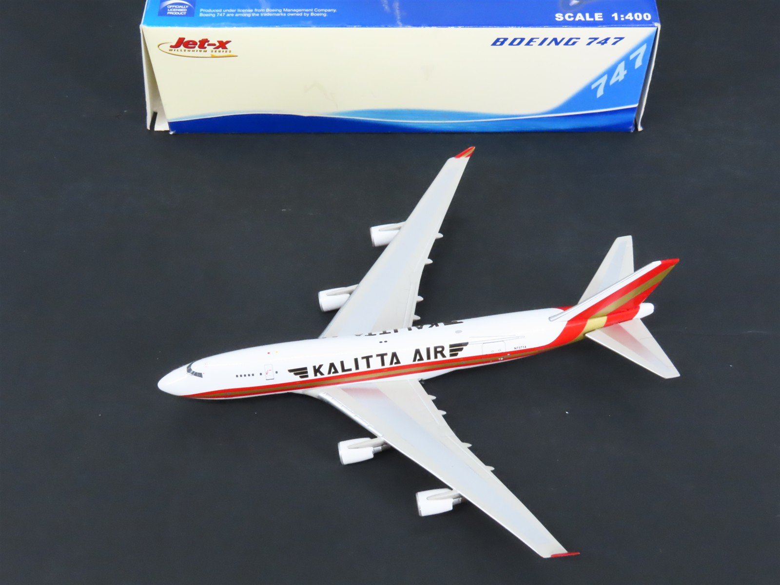 1:400 Scale Jet-X Die-Cast Kalitta Air Boeing 747 Airliner N73714