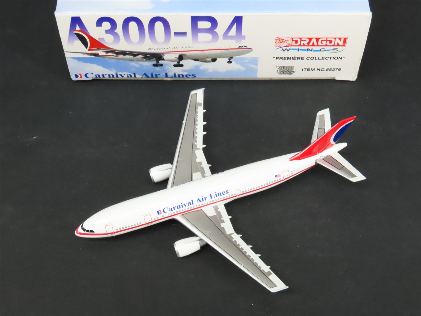 1:400 Scale Dragon Wings 55276 Die-Cast Carnival Airbus A300-B4 Airliner N222KW