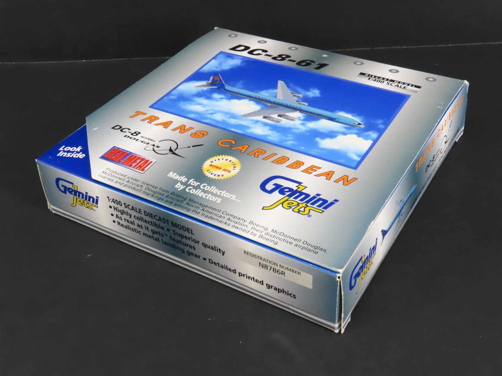 1:400 Gemini Jets GJTCA096 Die-Cast Trans Caribbean DC-8-61 Airliner N8786R