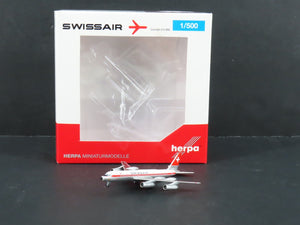 1:500 Scale Herpa 524599 Die-Cast Swissair Convair CV-990 Aircraft HB-ICA