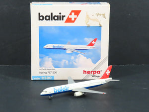 1:500 Scale Herpa 503822 Die-Cast Balair Boeing 757-200 Aircraft HB-IHS
