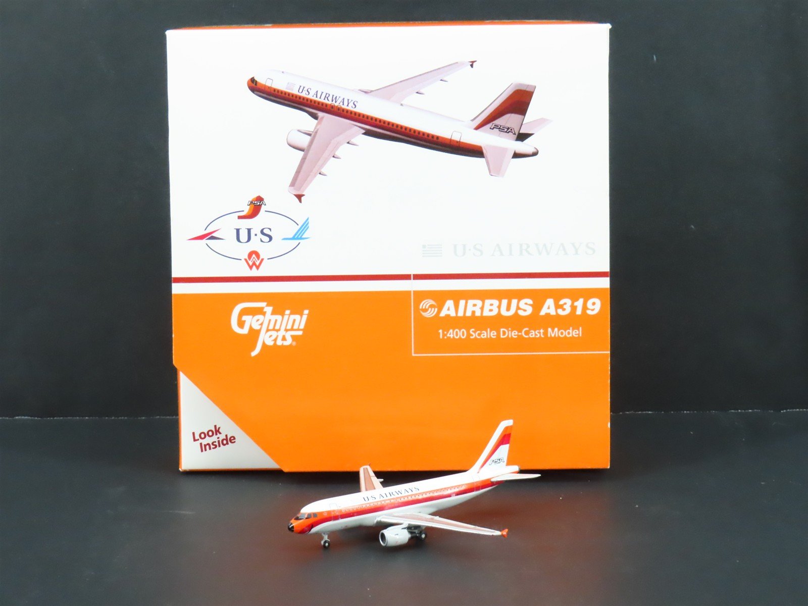 1:400 Scale GeminiJets GJPSA680 Die-Cast US Airways Airbus A319 Aircraft N742PS