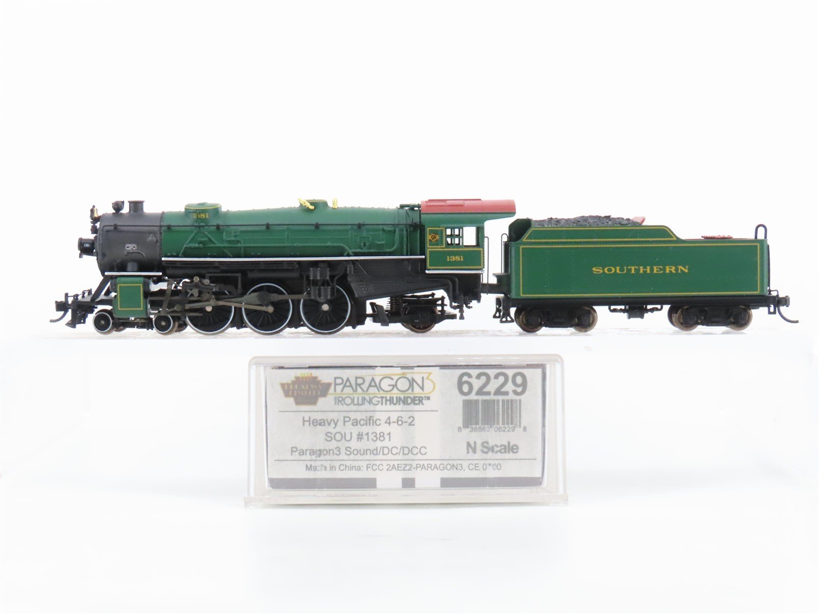 N Scale Broadway Limited BLI 6229 SOU Southern 4-6-2 Steam #1381 w/Paragon3