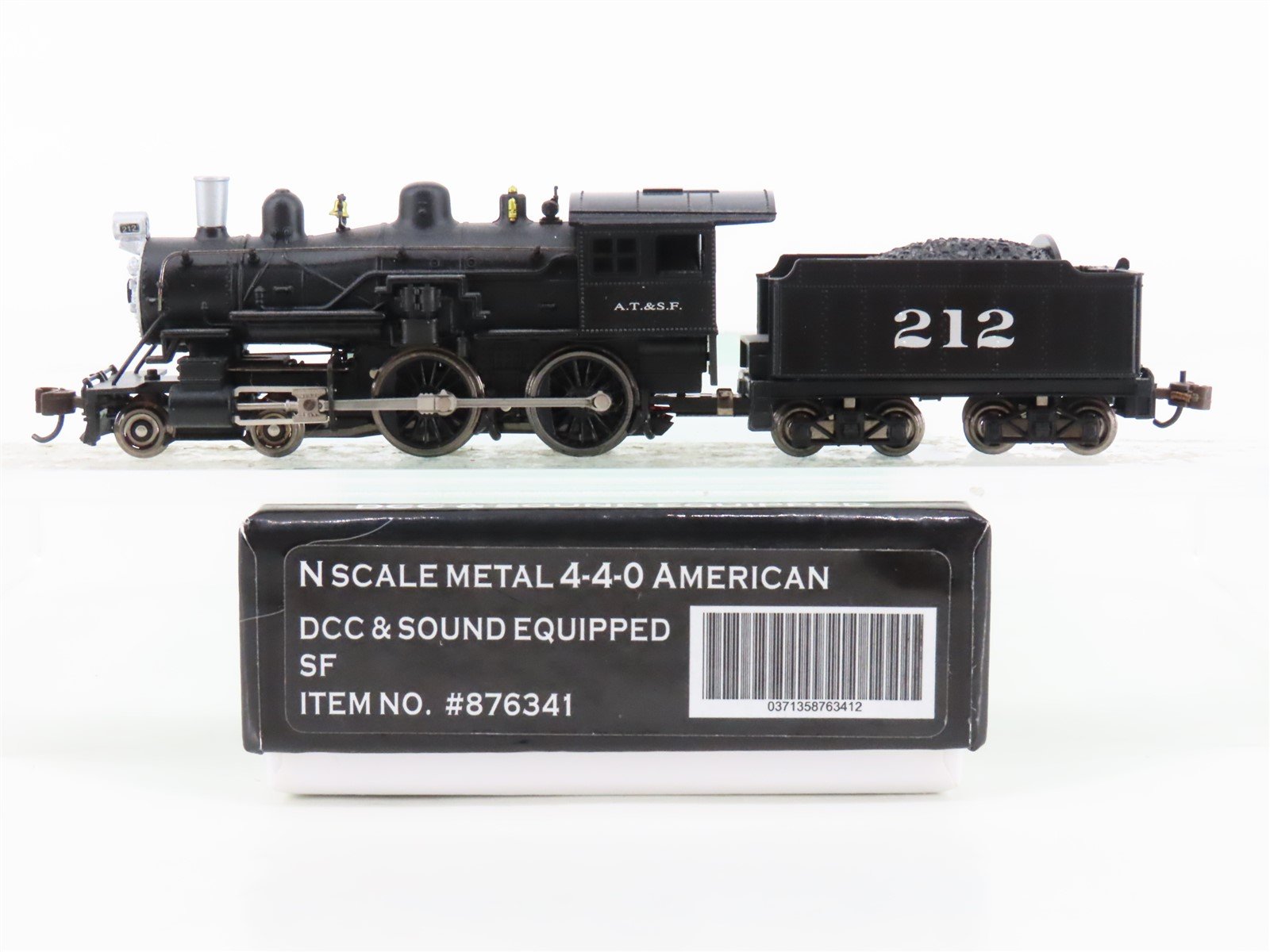 N Scale Model Power 876341 ATSF Santa Fe 4-4-0 Steam Loco #212 w/ DCC & Sound