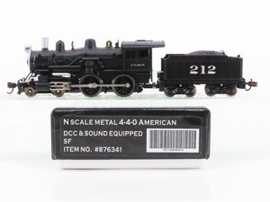 N Scale Model Power 876341 ATSF Santa Fe 4-4-0 Steam Loco #212 w/ DCC & Sound