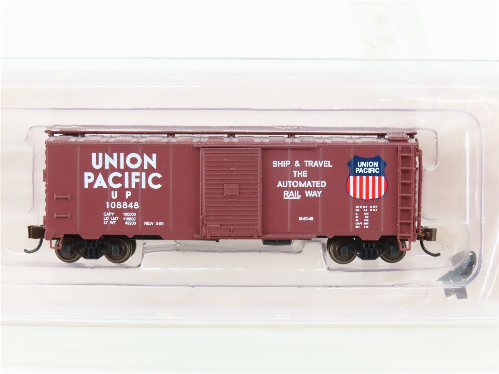 N Scale Bachmann 17053 UP Union Pacific AAR 40' Steel Boxcar #108848