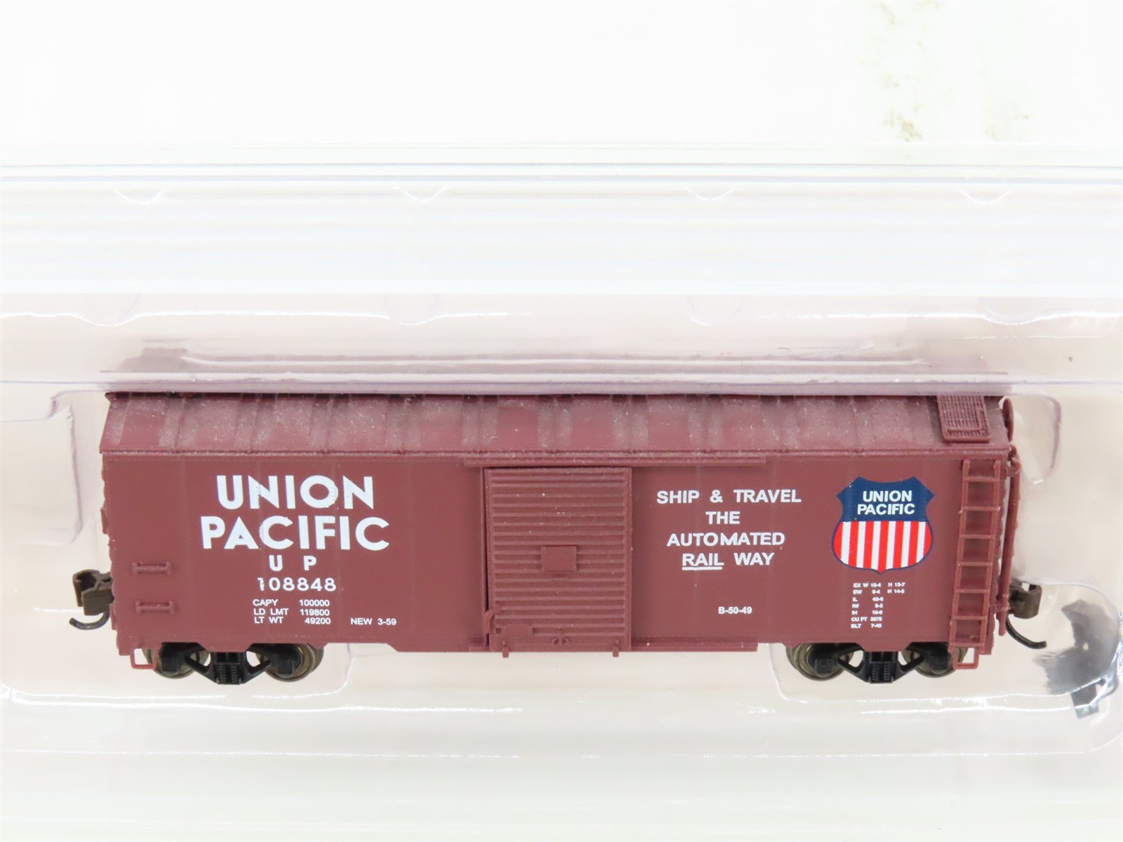 N Scale Bachmann 17053 UP Union Pacific AAR 40' Steel Boxcar #108848