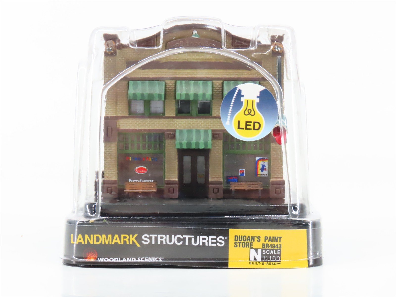 N Woodland Scenics Landmark Structures BR4943 Dugan's Paint Store w/ LED Light