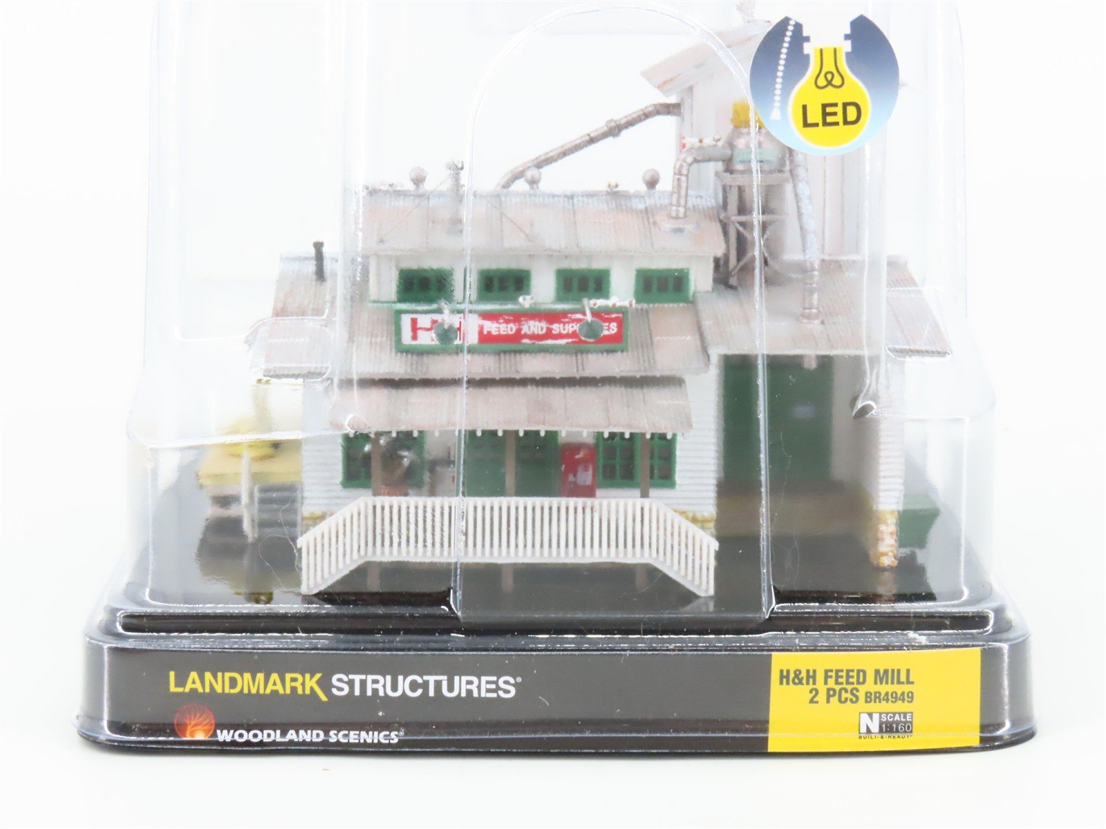 N Scale Woodland Scenics Landmark Structures BR4949 H&H Feed Mill w/ LED Light
