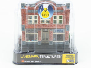N Woodland Scenics Landmark Structures BR4957 Records & Recruiting w/ LED Light