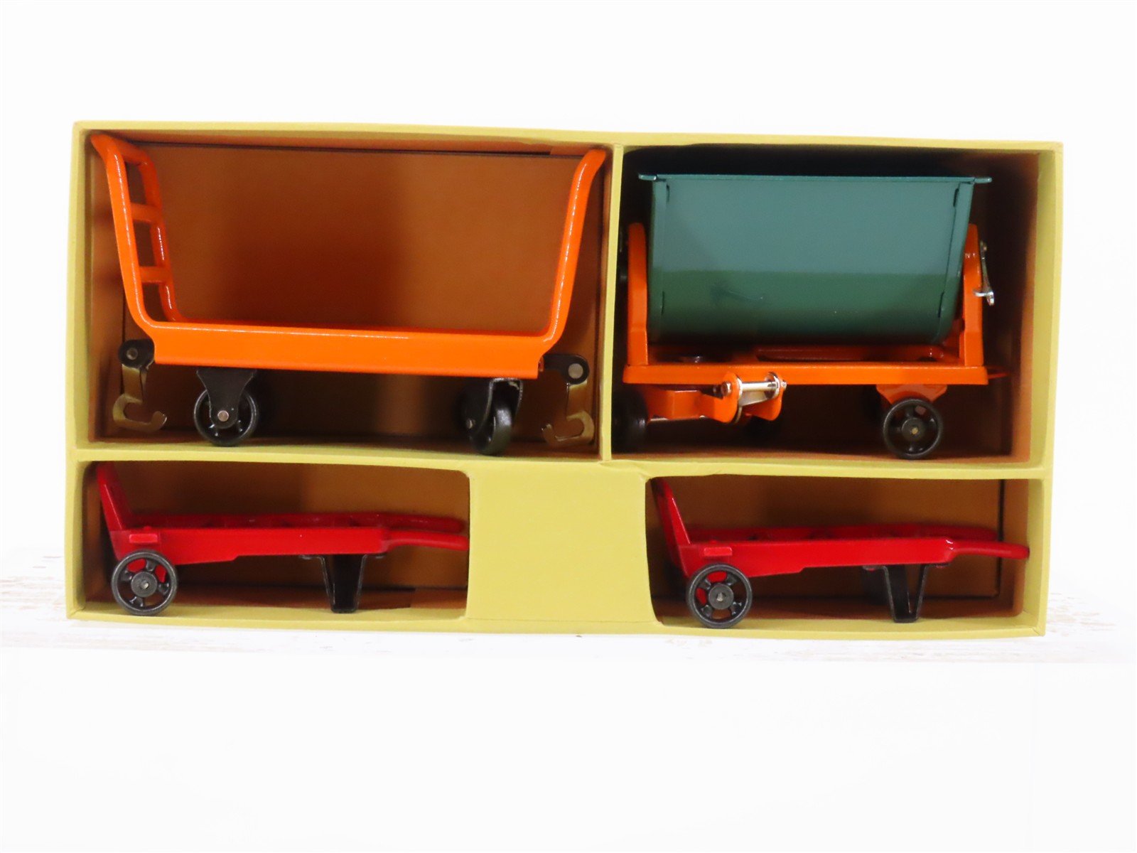Standard Gauge MTH Tinplate 163 Cart, Dollies & Dump Cart Freight Accessory Set