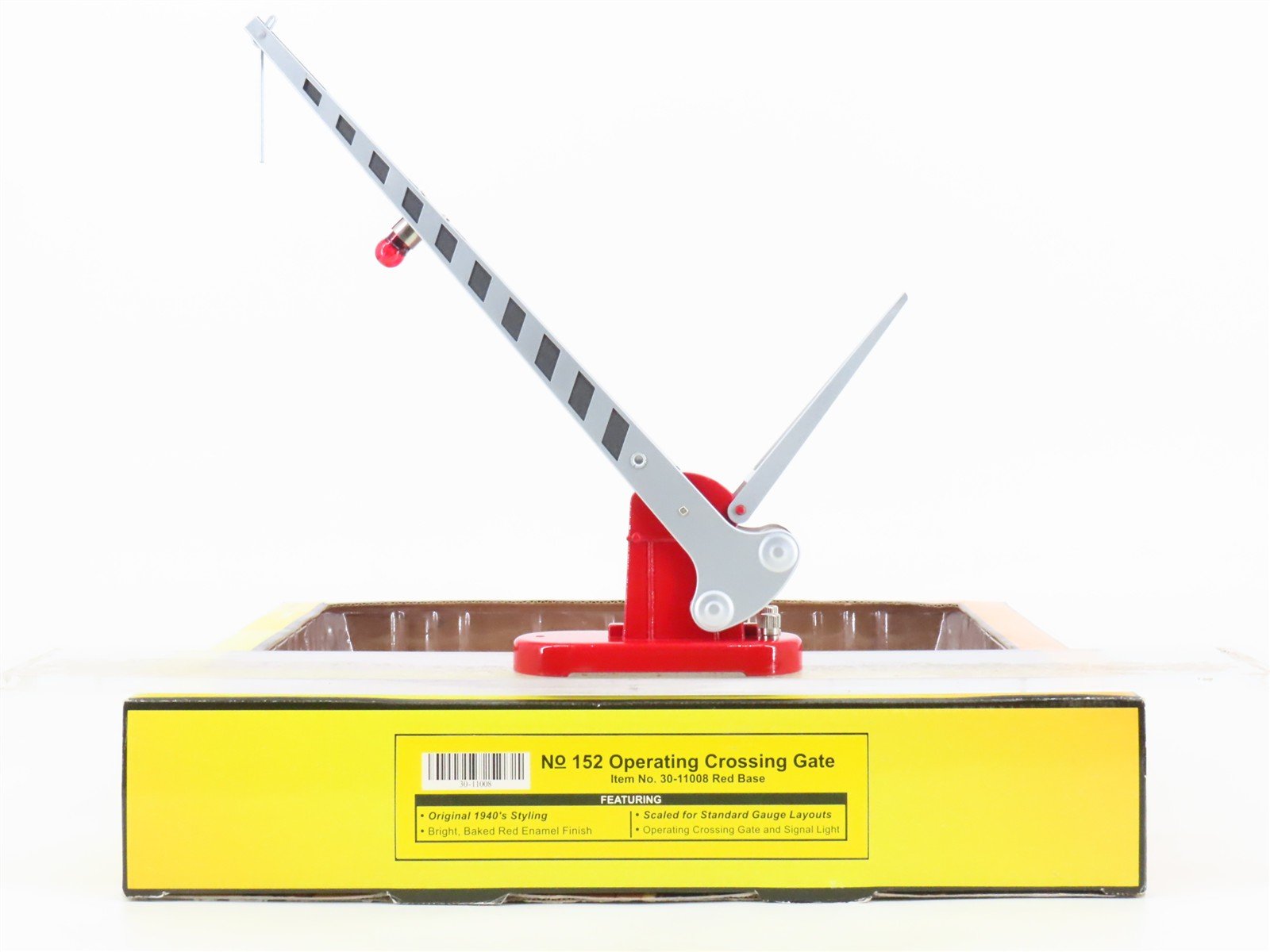 Standard Gauge MTH RailKing 30-11008 Operating Crossing Gate w/ Red Base