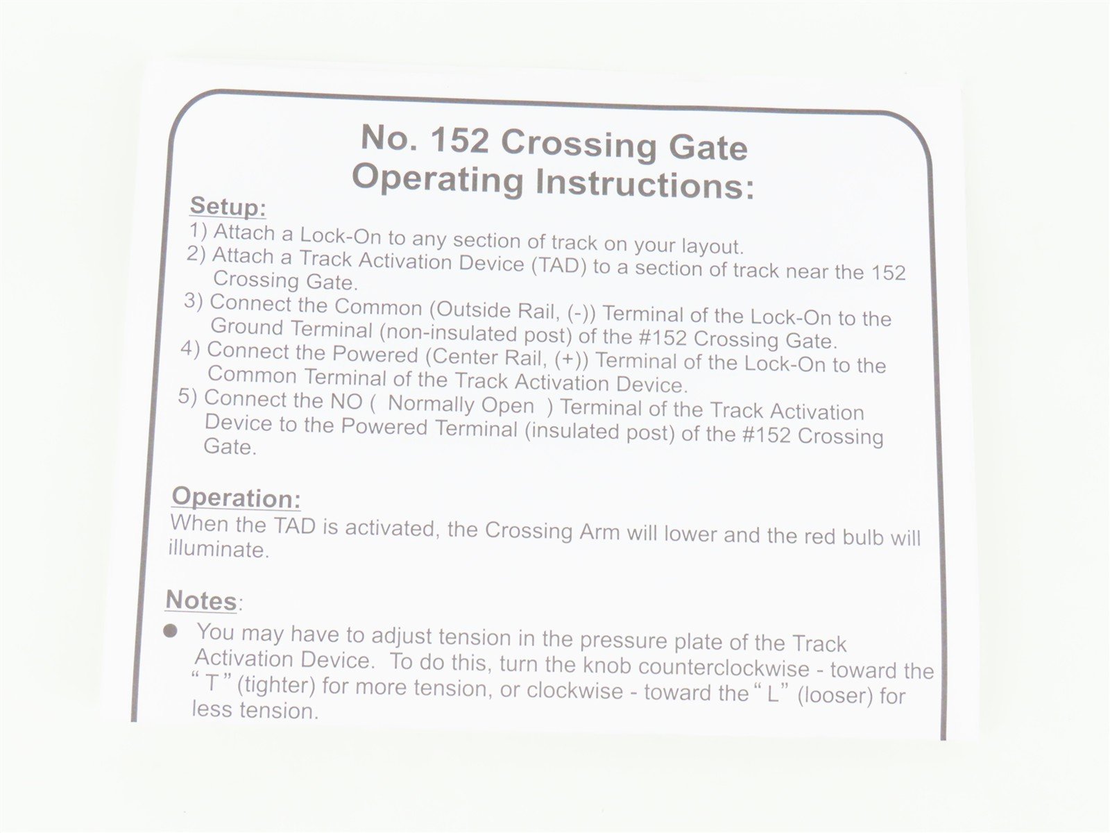 Standard Gauge MTH RailKing 30-11008 Operating Crossing Gate w/ Red Base