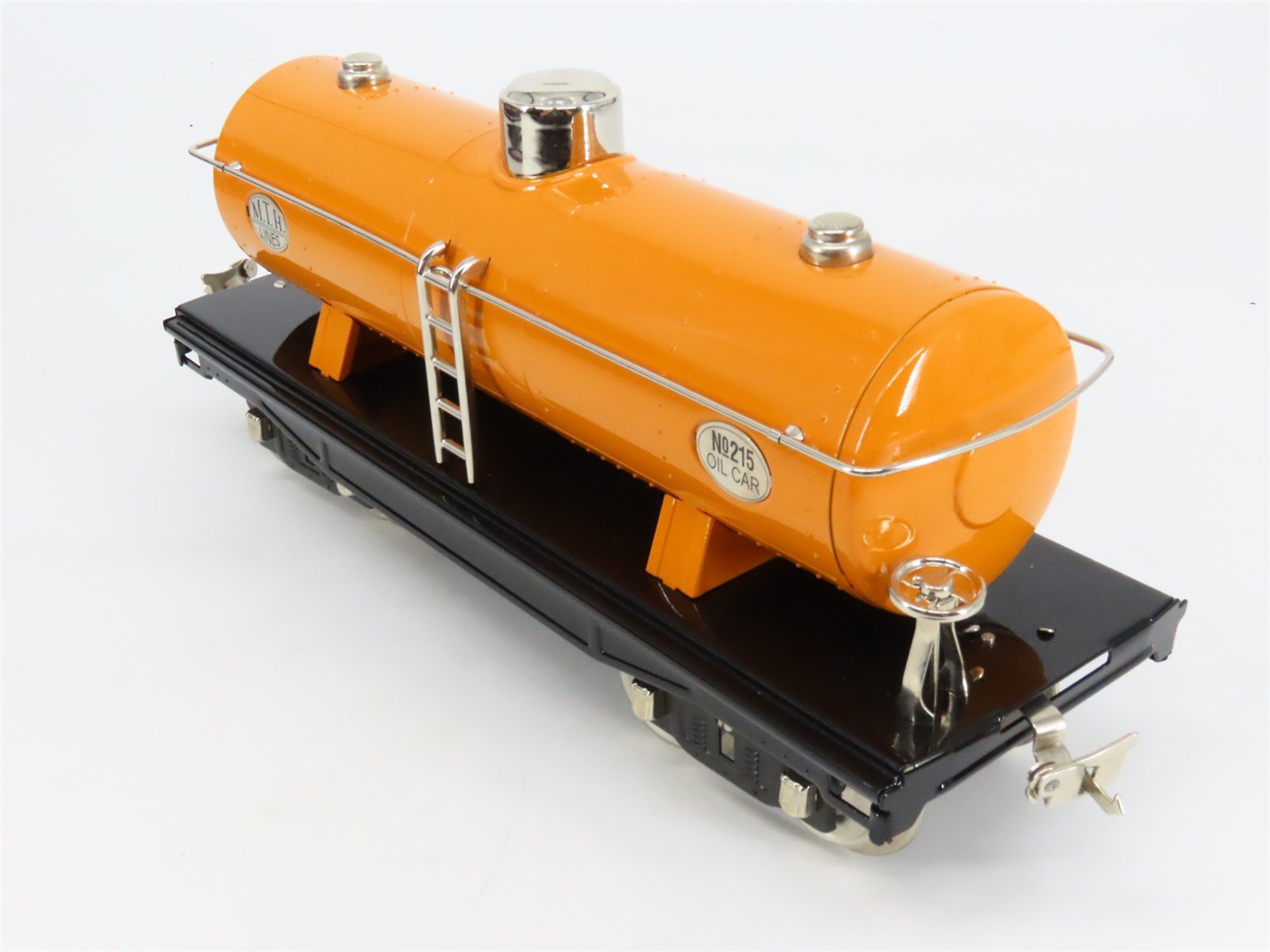Standard Gauge MTH Tinplate 10-1050 #215 Orange w/ Nickel Trim Tankcar