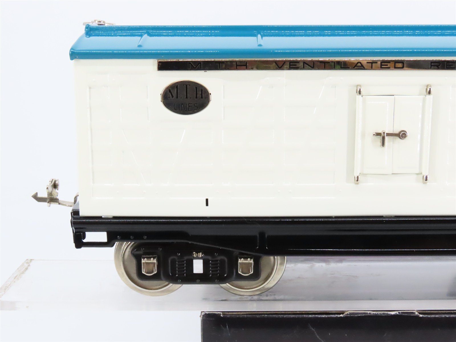 Standard Gauge MTH Tinplate 10-206 #214R White & Blue w/Nickel Trim Reefer
