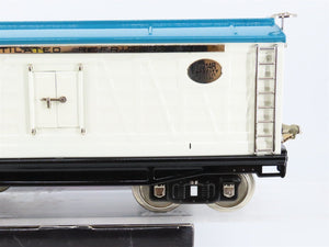 Standard Gauge MTH Tinplate 10-206 #214R White & Blue w/Nickel Trim Reefer