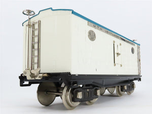Standard Gauge MTH Tinplate 10-206 #214R White & Blue w/Nickel Trim Reefer