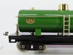 Standard Gauge MTH Tinplate 10-1051 #215 Pea Green w/ Brass Trim Tankcar