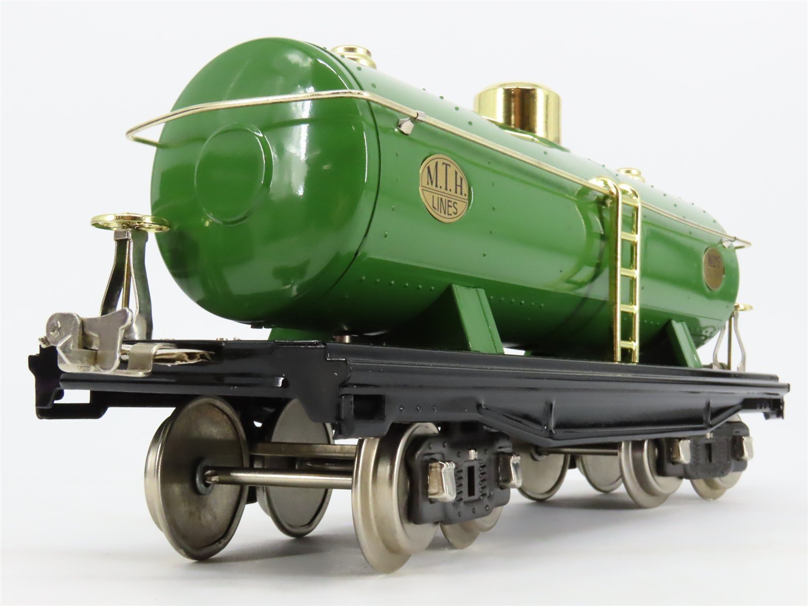 Standard Gauge MTH Tinplate 10-1051 #215 Pea Green w/ Brass Trim Tankcar