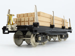 Standard Gauge MTH Tinplate 10-1072 #211 Black w/Brass Trim Flatcar