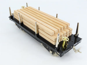Standard Gauge MTH Tinplate 10-1072 #211 Black w/Brass Trim Flatcar