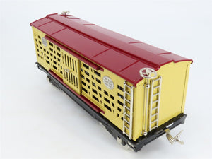 Standard Gauge MTH Tinplate #213 Yellow & Maroon Cattle/Stock Car