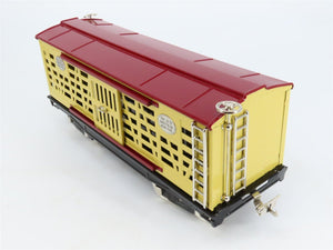 Standard Gauge MTH Tinplate #213 Yellow & Maroon Cattle/Stock Car