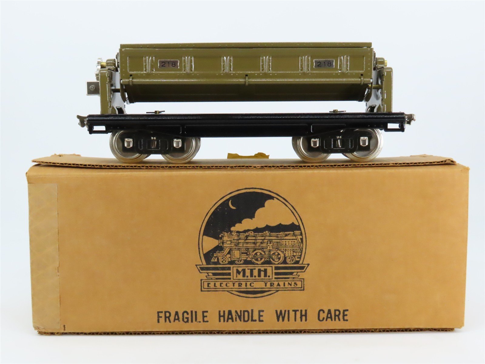 Standard Gauge MTH Tinplate #218 Brown Dump Gondola Car