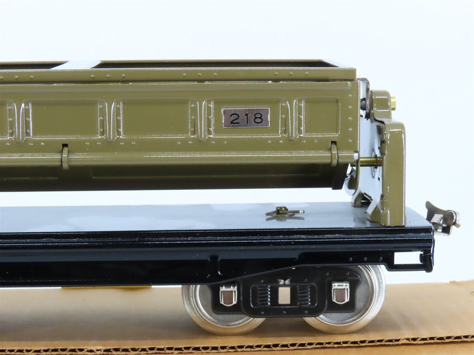Standard Gauge MTH Tinplate #218 Brown Dump Gondola Car