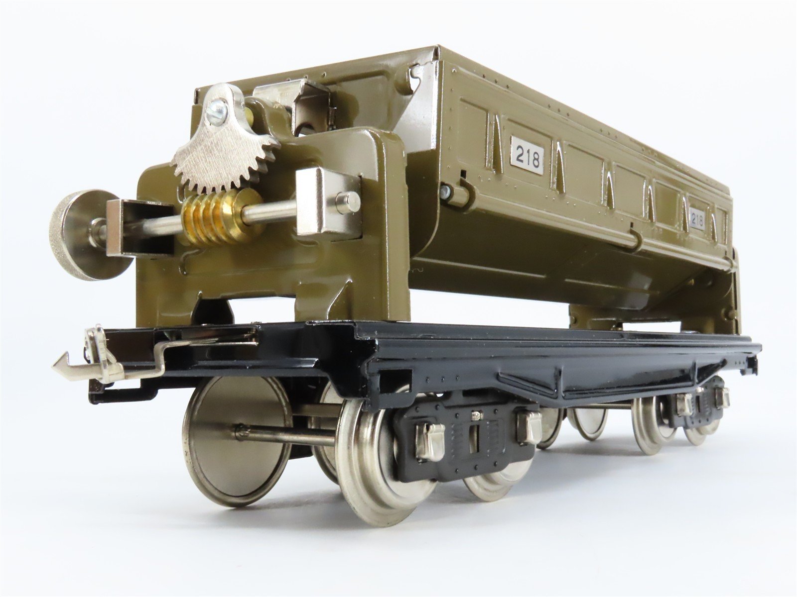 Standard Gauge MTH Tinplate #218 Brown Dump Gondola Car