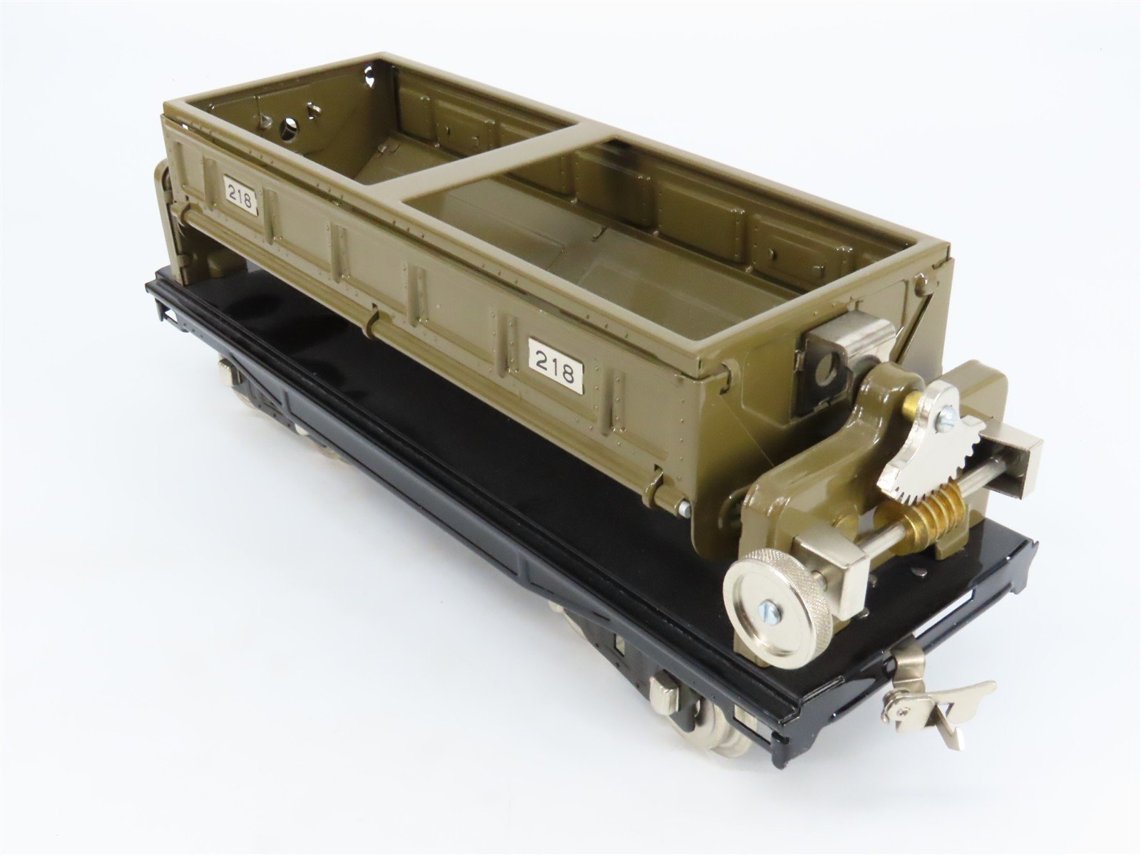 Standard Gauge MTH Tinplate #218 Brown Dump Gondola Car