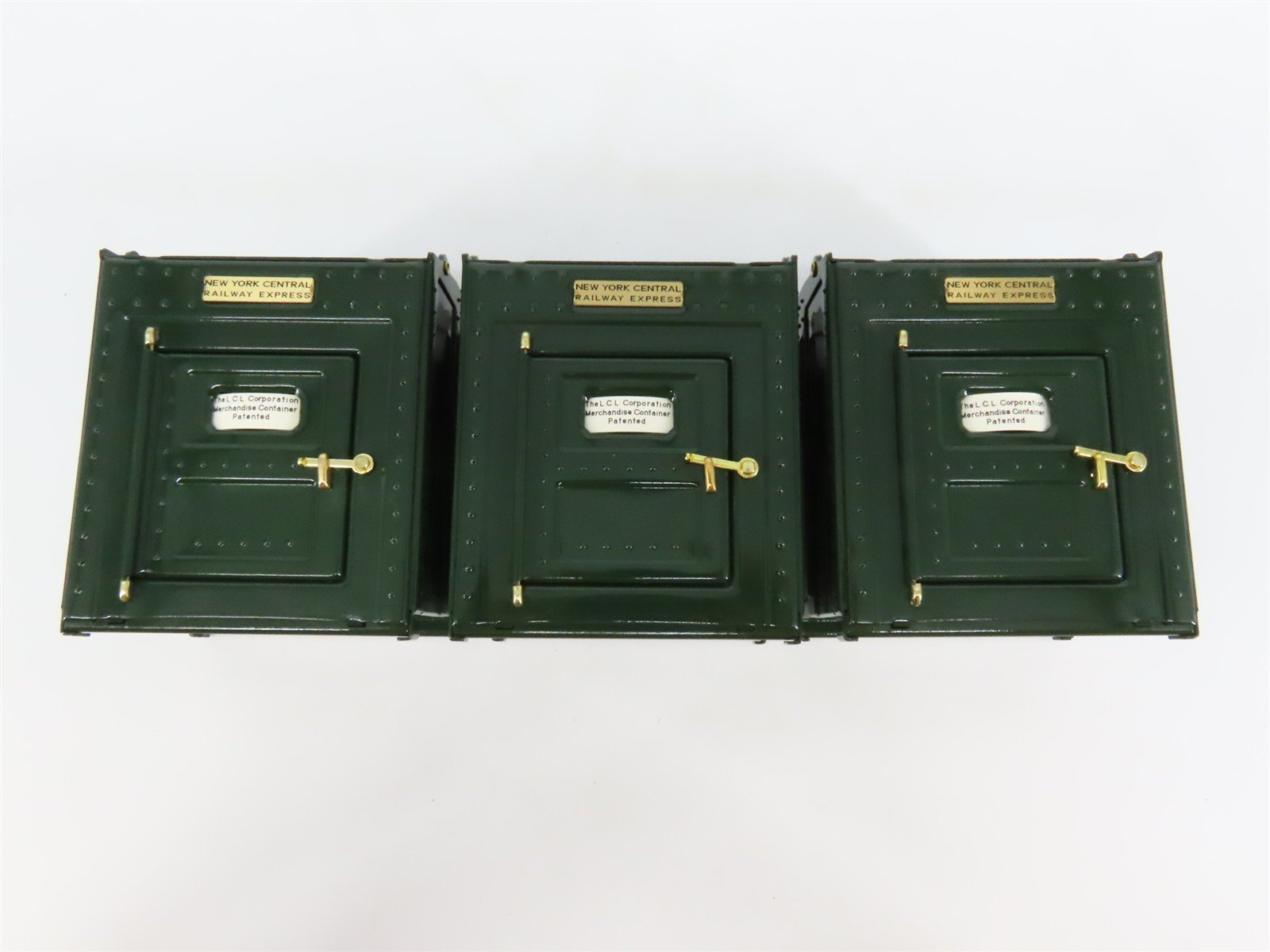 Standard Gauge MTH Tinplate 10-1074 #212 Gondola w/3 Containers