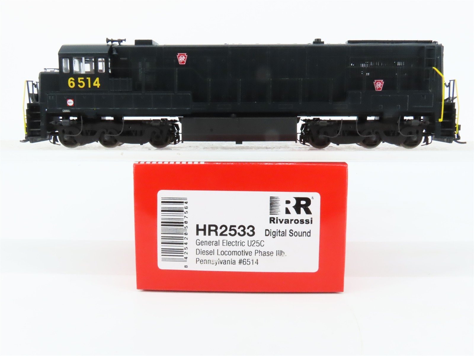 HO Rivarossi HR2533 PRR Pennsylvania GE U25C Ph IIIb Diesel #6514 w/ DCC & Sound