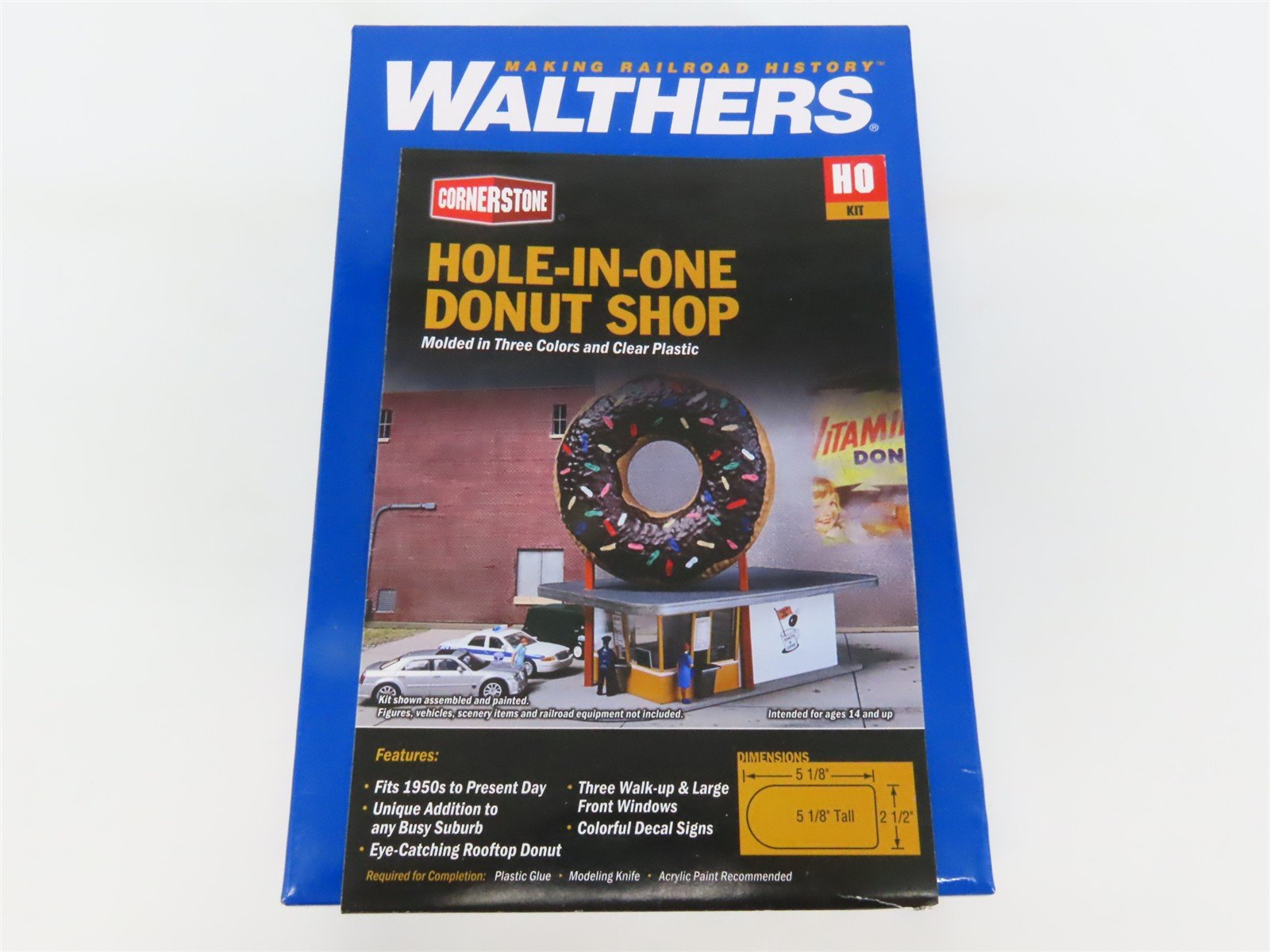 HO Scale Walthers 933-3768 Hole-In-One Donut Shop Building Kit