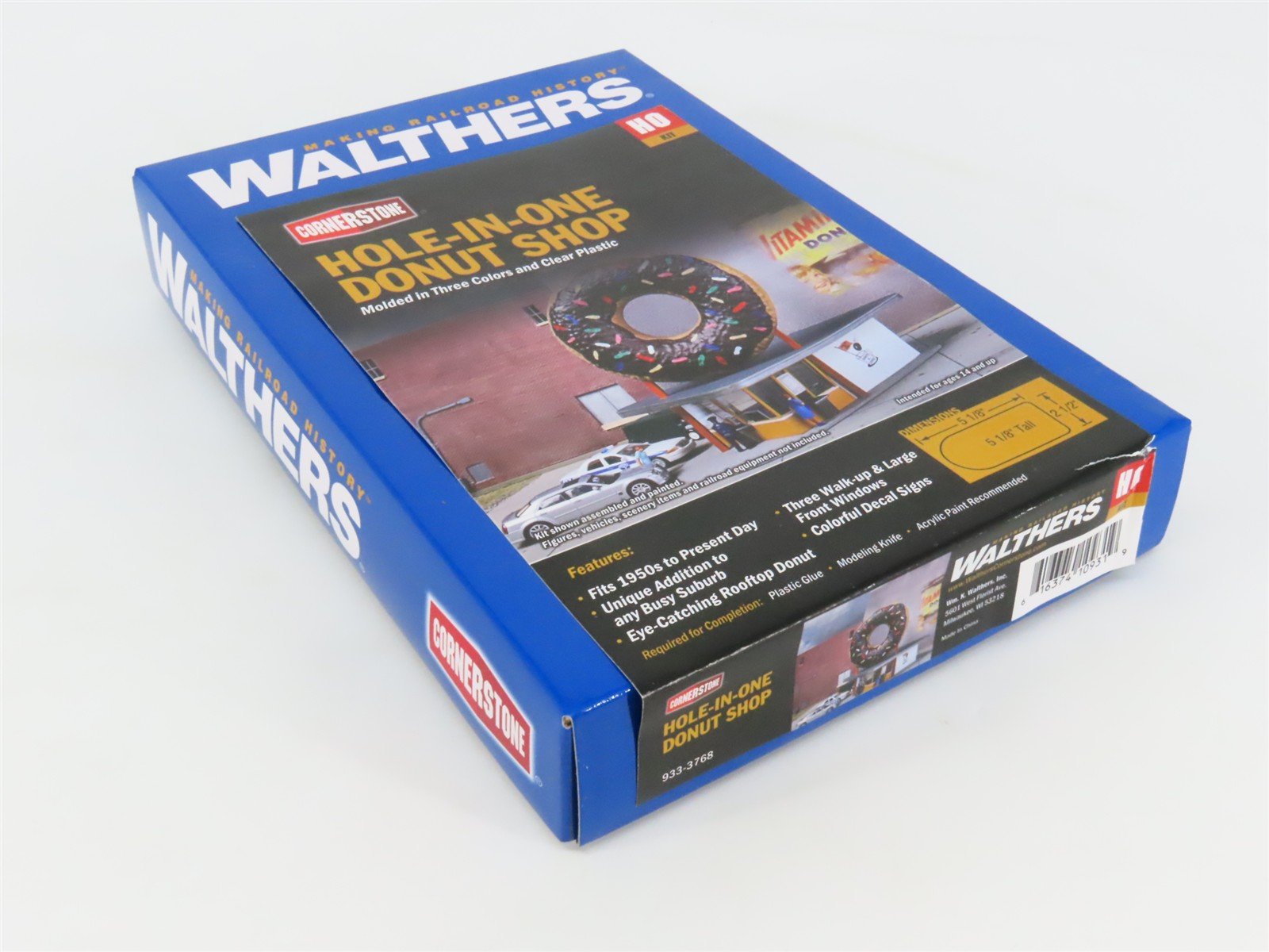 HO Scale Walthers 933-3768 Hole-In-One Donut Shop Building Kit