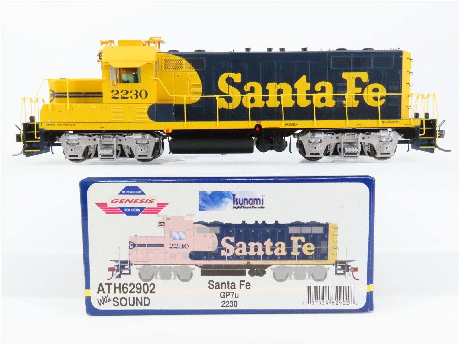 HO Athearn Genesis ATH62902 ATSF Santa Fe EMD GP7u Diesel #2230 w/DCC & Sound
