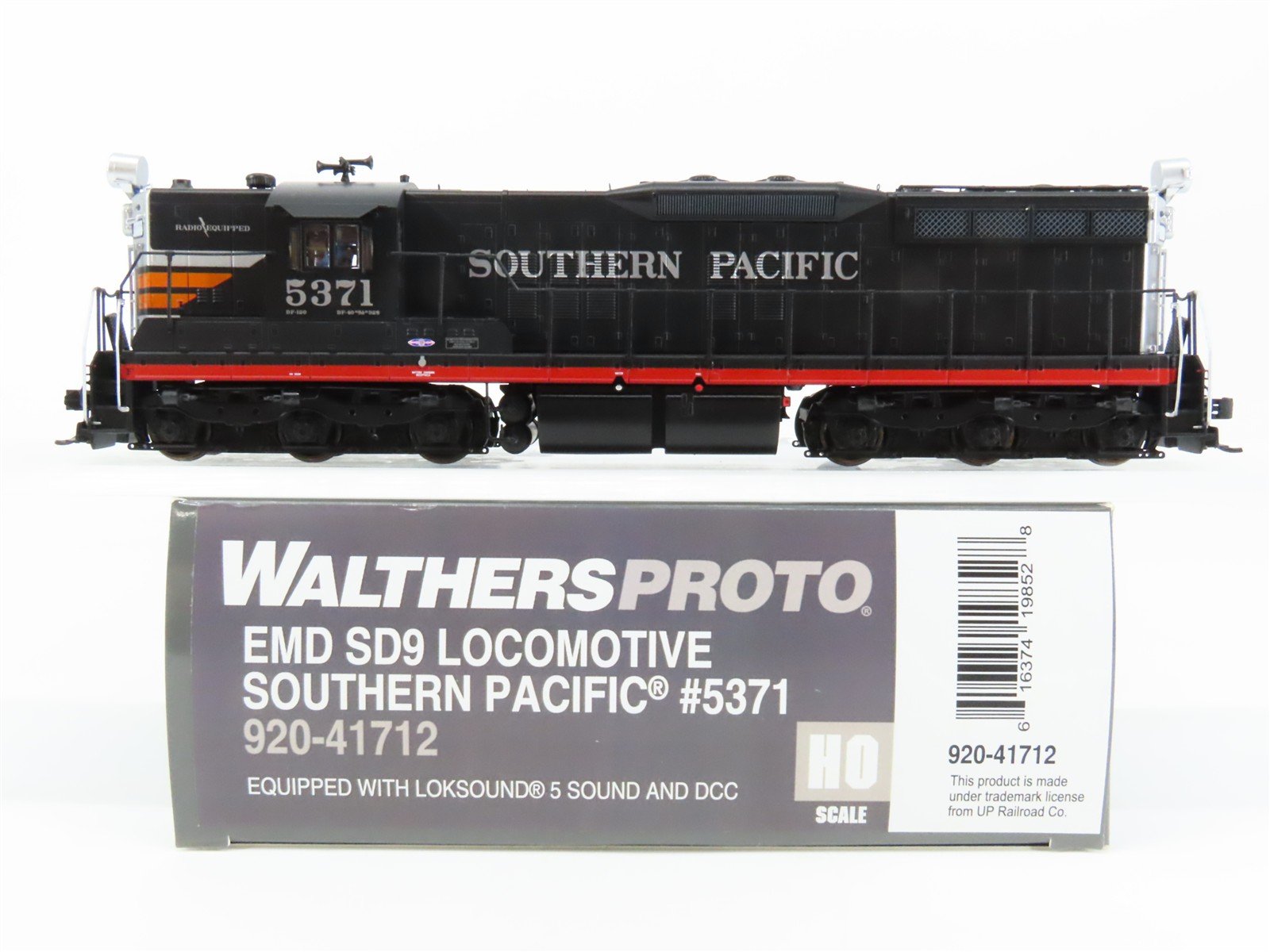 HO Walthers Proto 920-41712 SP "Black Widow" EMD SD9 Diesel #5371 w/ DCC & Sound