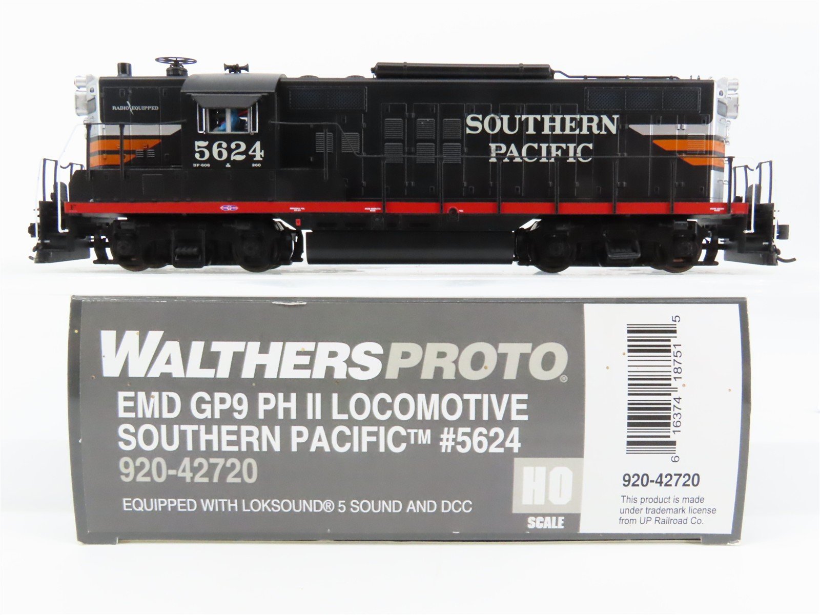 HO Walthers Proto 920-42720 SP "Black Widow" GP9 Ph 2 Diesel #5624 w/DCC & Sound