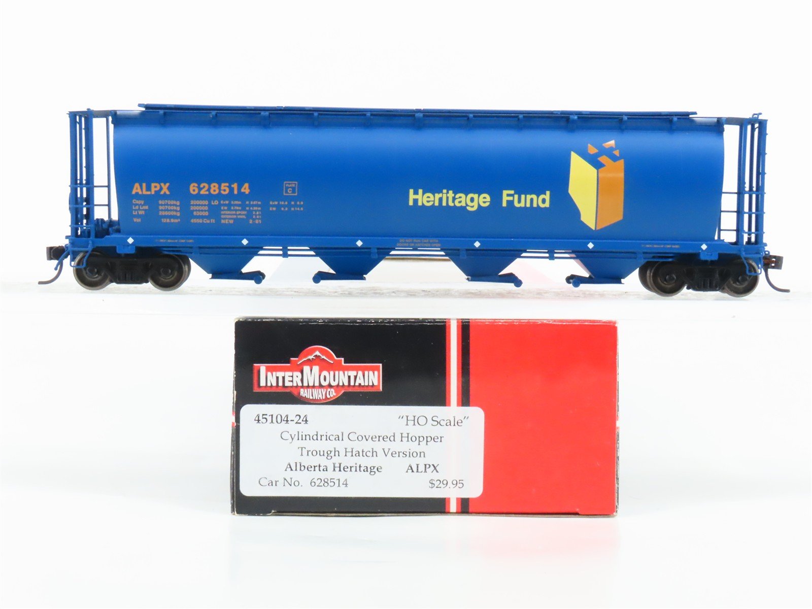 HO Scale InterMountain 45104-24 ALPX Alberta Heritage 4-Bay Hopper #628514