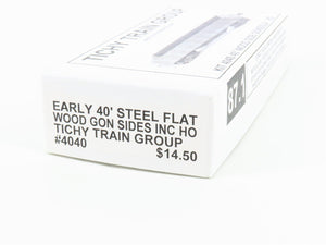 HO Scale Tichy Train Group Kit #4040 Undecorated 40' Wood Side Gondola