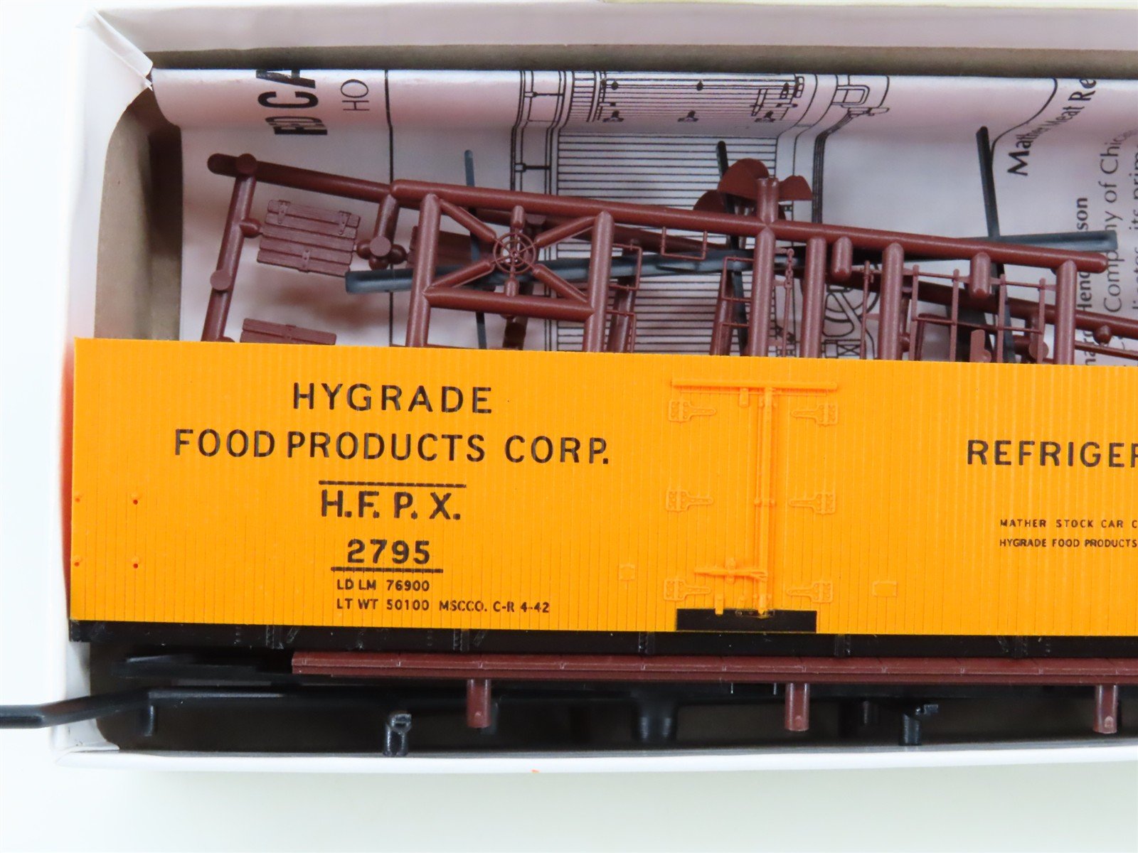 HO Scale Red Caboose Kit RC-1007-5 HFPX Hygrade Food Products Meat Reefer #2795