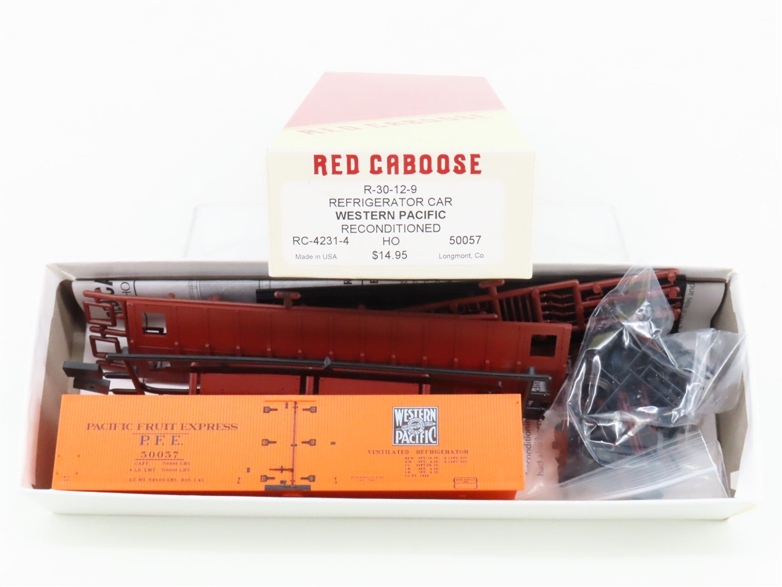 HO Scale Red Caboose Kit RC-4231-4 PFE WP Western Pacific Reefer #50057
