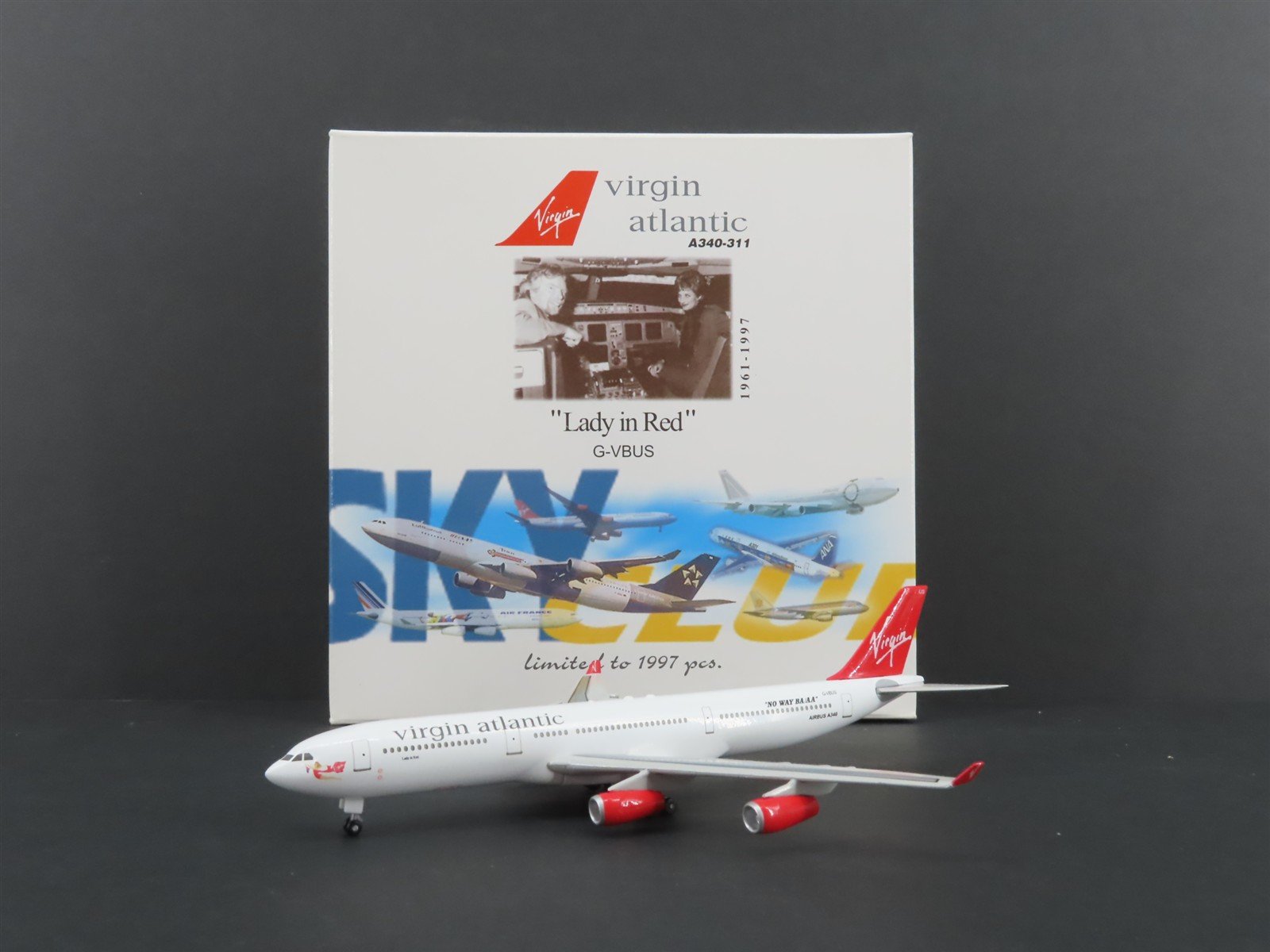 1:400 Sky Club 98-002 Die-Cast Virgin Atlantic Airbus A340-311 Aircraft G-VBUS