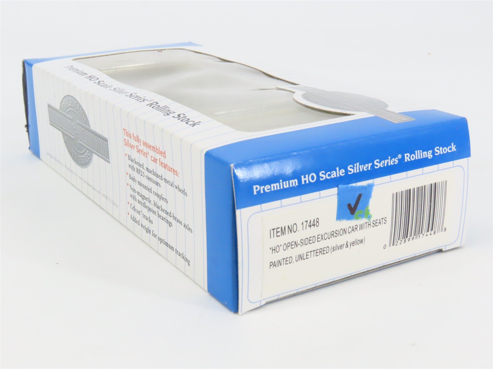 HO Scale Bachmann 17448 Unlettered Open-Sided Excursion Passenger Car