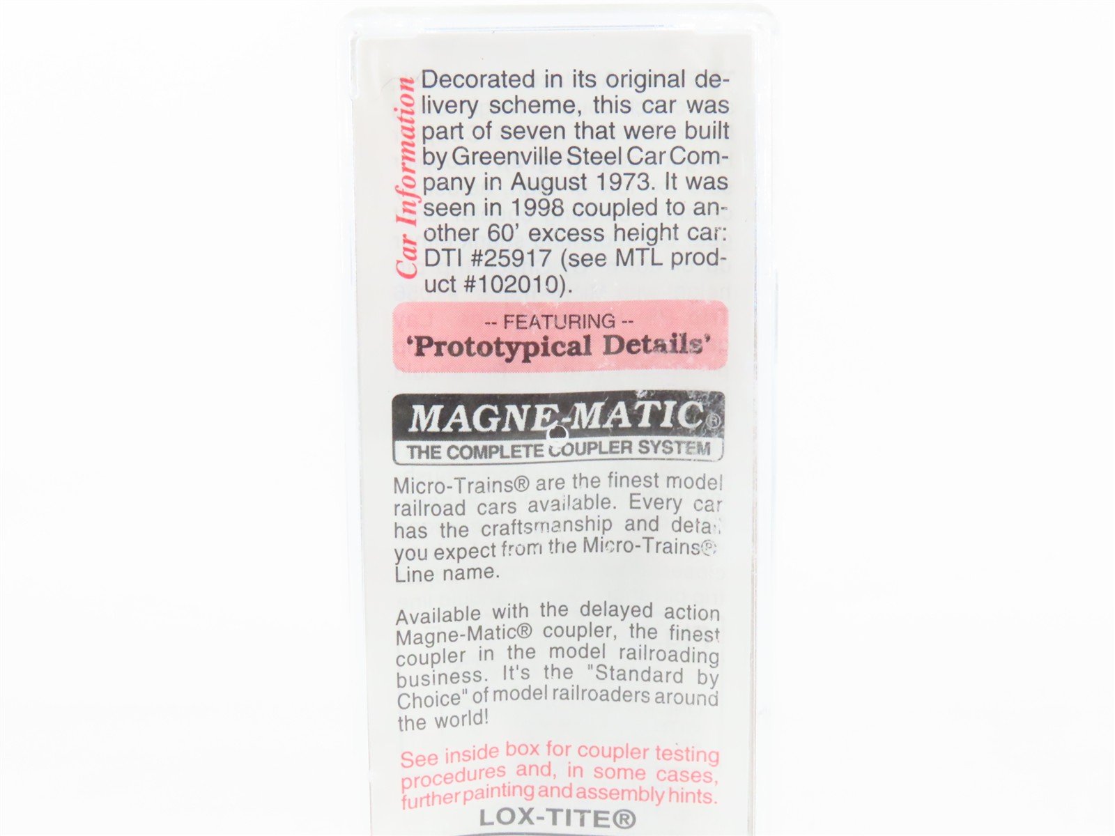 N Scale Freight Micro-Trains MTL 102050 WP Western Pacific 60' Box Car #3767