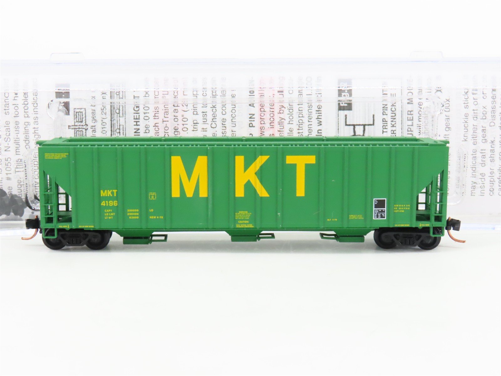 N Scale Micro-Trains MTL 09900012 MKT Katy Railroad 3-Bay Covered Hopper #4196