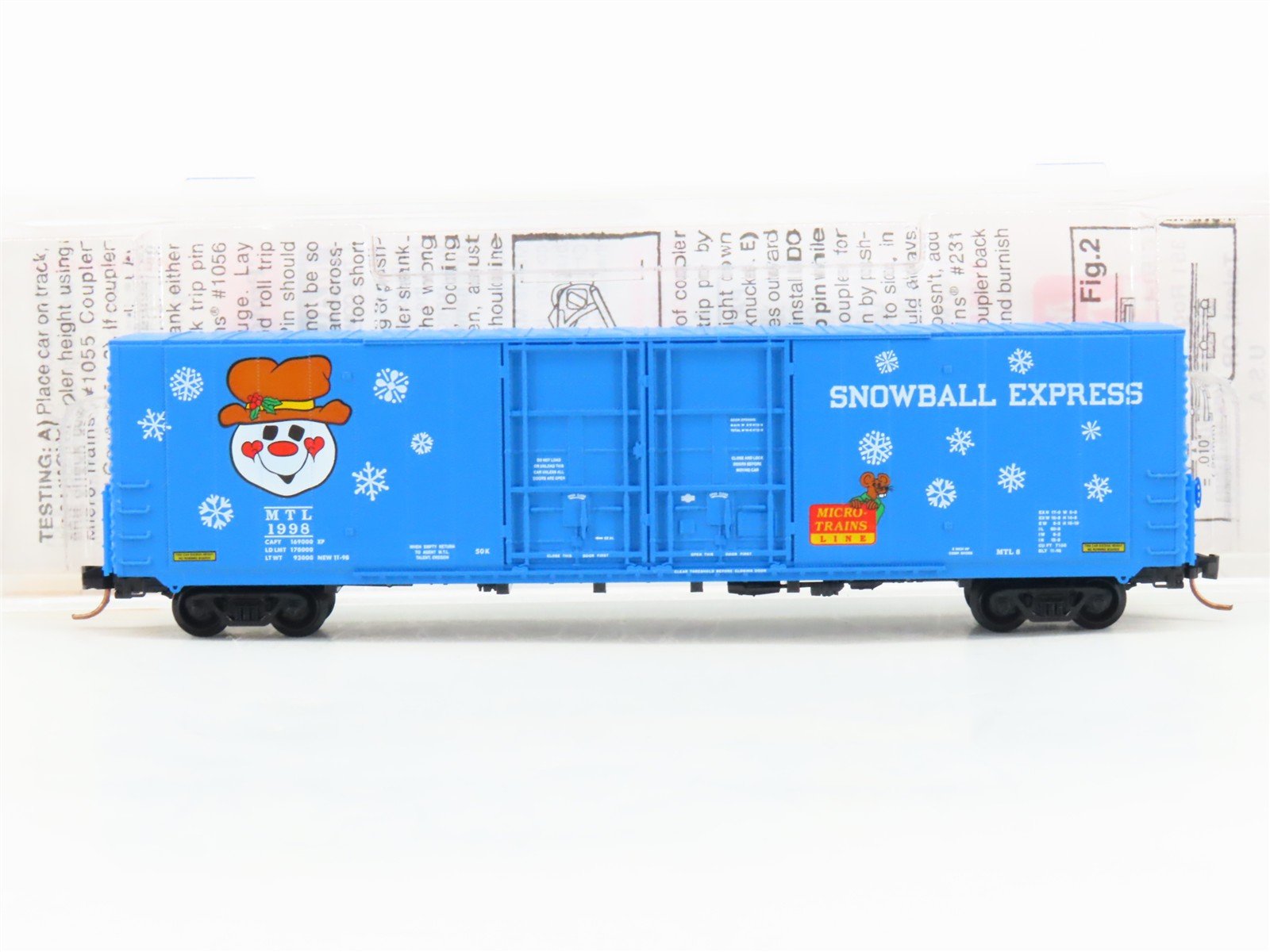 N Scale Micro-Trains MTL 102060 Snowball Express Holiday 60' Box Car #1998